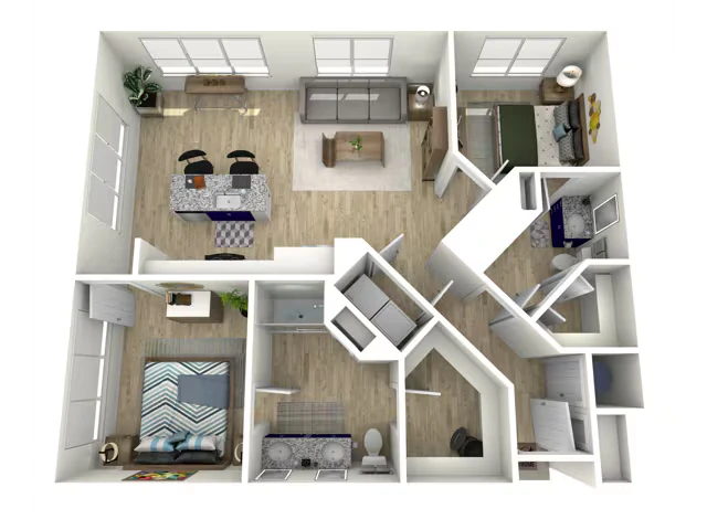 2 Bed, 2 Bath 189 floor plan